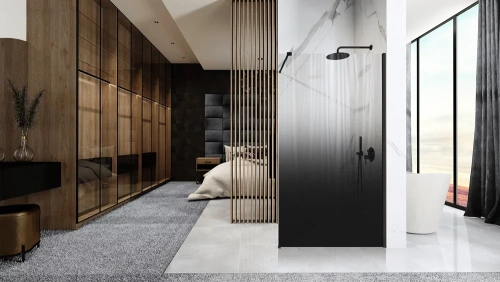 Душевая стенка Rea Aero Ombre Black 100x195 K2460