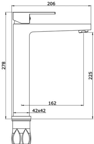 Смеситель для умывальника Vivi Felice 0725 GUN METAL
