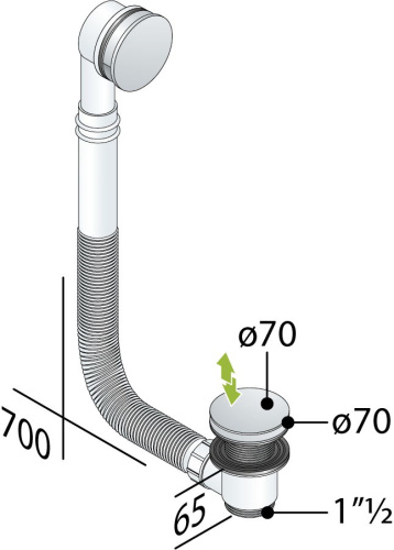 Слив-перелив click-clack для ванны OMP Tea 2868.660.6XD
