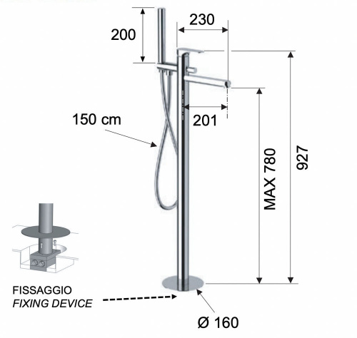 Смеситель для ванны Remer Class Line L08