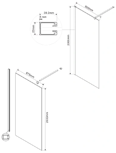 Душевая стенка Vincea Walk-In VSW-1H900MRG