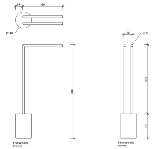 Вешалка для полотенец Decor Walther Stone HT 2 0971764