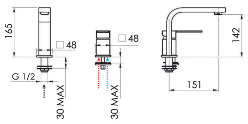 Смеситель для раковины Remer Qubika Q57