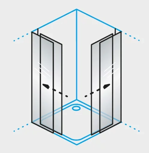 Душевая дверь Kolpa-San Libra Q 90 black transparent 516850