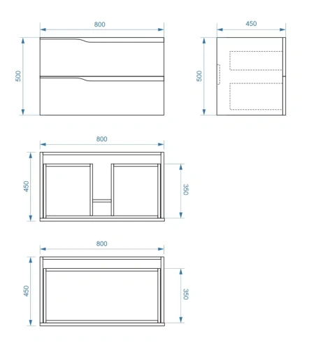 Тумба подвесная Vela Вектор 80П под Absolute TU27147