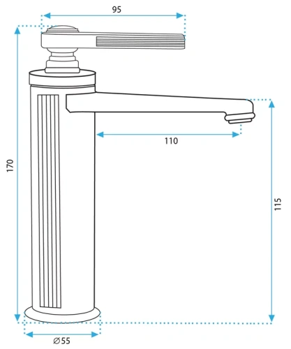 Смеситель для умывальника Rea Monaco Gold B2501