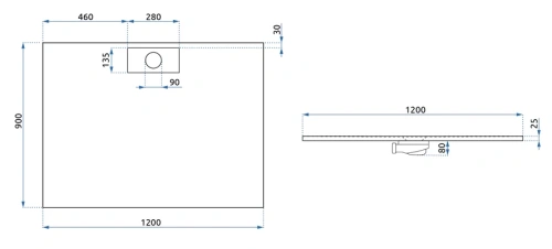 Душевой поддон Rea Bazalt Long white 90*120 K3322