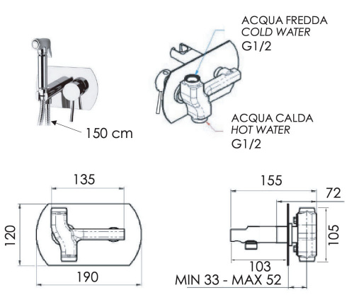 Гигиенический душ Remer Minimal N60