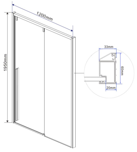Душевая дверь Vincea Lugano VDS-1L120CLB-1