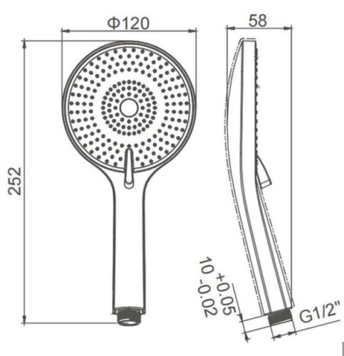 Ручной душ Caprigo 98-501-GUN