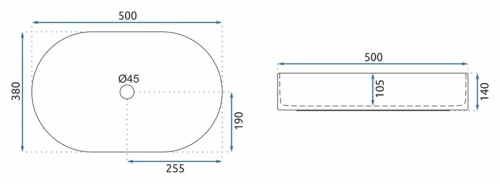 Умывальник Rea Nadia 50 Kashmir U9241