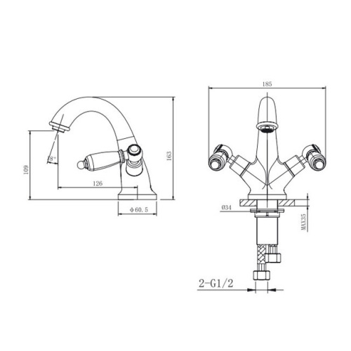 Смеситель для умывальника Caprigo Adria-classic 03-520-VOT
