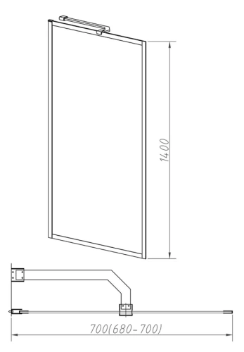 Душевая шторка на ванну Vincea VSB-41700FLG