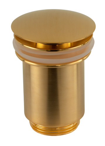 Донный клапан с переливом 1”1/4 Remer 905CC114BG, золото брашированное