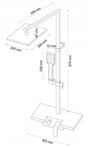 Душевая система Rea Lucas P0221