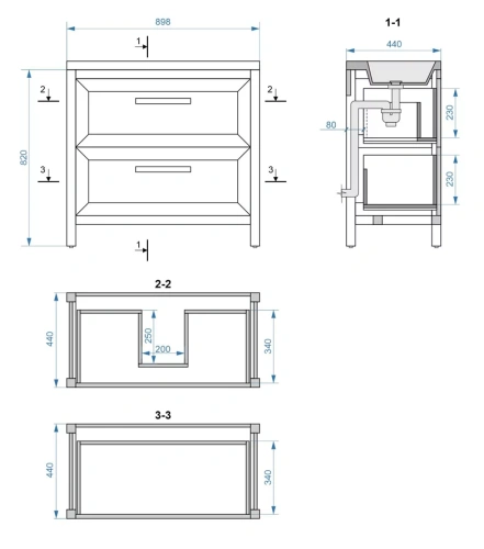 Тумба напольная Vela Фаворит массив 90Н (белый) TU67106