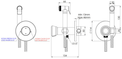 Гигиенический душ Remer Element ET65NO, черный матовый