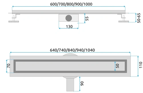 Душевой трап Rea Neox pro gold 600 G2743