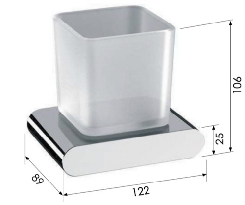 Стакан Remer Lounge LN15NPO, никель матовый брашированный