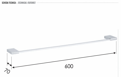 Полотенцедержатель 60 см Remer Flat FT30CR