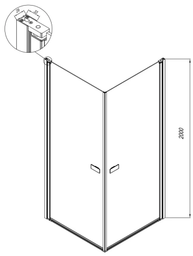 Душевой уголок Kolpa-San Andromeda Q 90 black transparent 516490