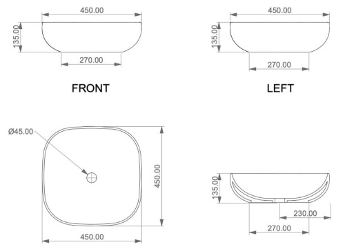 Умывальник GSG Ceramic Design Easy EALAVQU45020