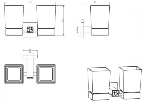 Стакан двойной CeramaLux Venezia 88603-1
