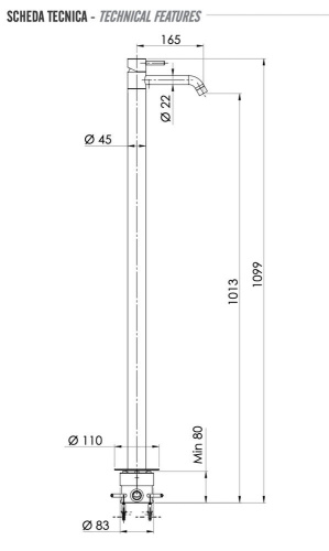 Смеситель для раковины Remer X Style INOX SSX18, нержавеющая сталь