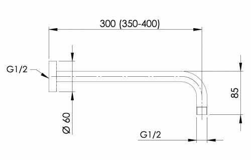 Кронштейн 40 см Remer 343L40VO, бронза