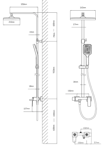 Душевая система Vincea Cube VSFS-4C12CH