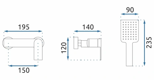 Смеситель для душа Rea Storm black B8033