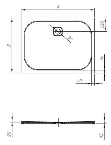 Душевой поддон Kolpa-san Pandora Tray 120x90 white 560910