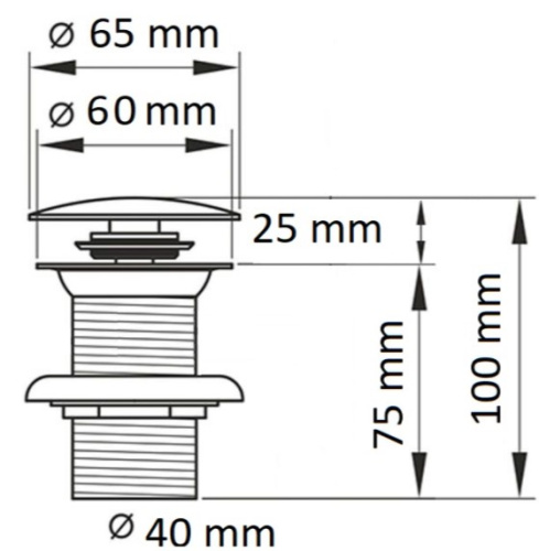 Донный клапан для раковины CeramaLux RD026 с переливом