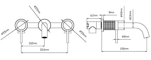 Смеситель для раковины Vincea Groove VBFW-4G1BN