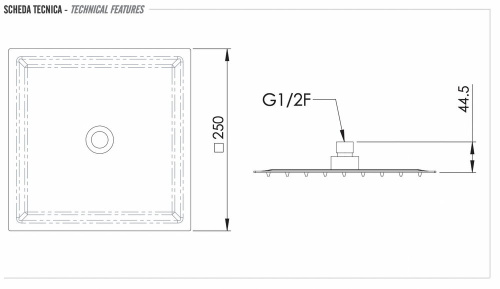 Верхний душ Daniel A579CM2515